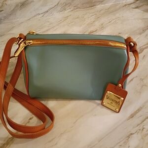Valentino Green and Tan Crossbody Bag